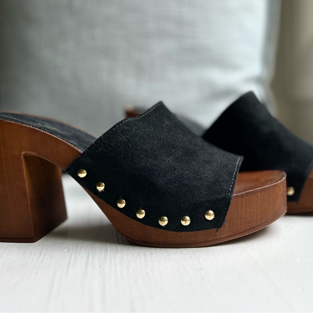 Axel Salto Black and Brown Studded Mules